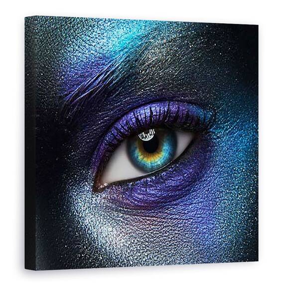 Tablou Canvas - Frumusete, Ochi, Abstract, Violet, Iris, Marime: 60 x 60 cm - - Roveli