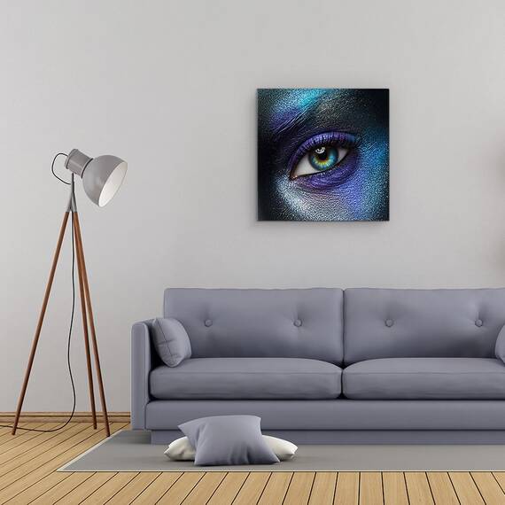 Tablou Canvas - Frumusete, Ochi, Abstract, Violet, Iris, Marime: 60 x 60 cm - 2- Roveli