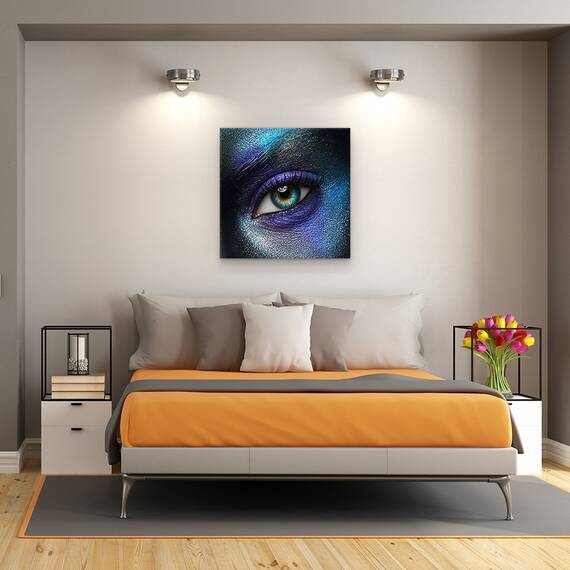 Tablou Canvas - Frumusete, Ochi, Abstract, Violet, Iris, Marime: 60 x 60 cm - 3- Roveli