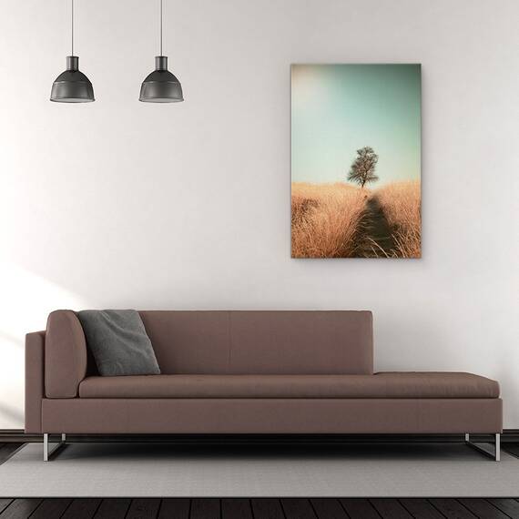 Tablou Canvas - Iarba Si Cale, Copac, Singuratic, Copac, Calea, Iarba, Marime: 60 x 90 cm - 2- Roveli