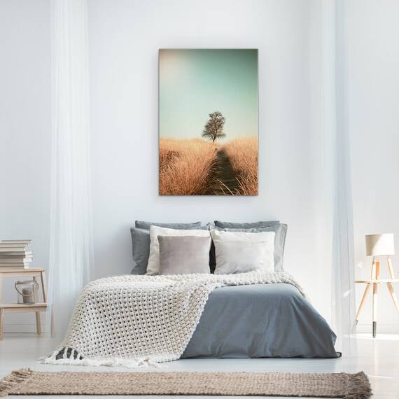 Tablou Canvas - Iarba Si Cale, Copac, Singuratic, Copac, Calea, Iarba, Marime: 60 x 90 cm - 3- Roveli