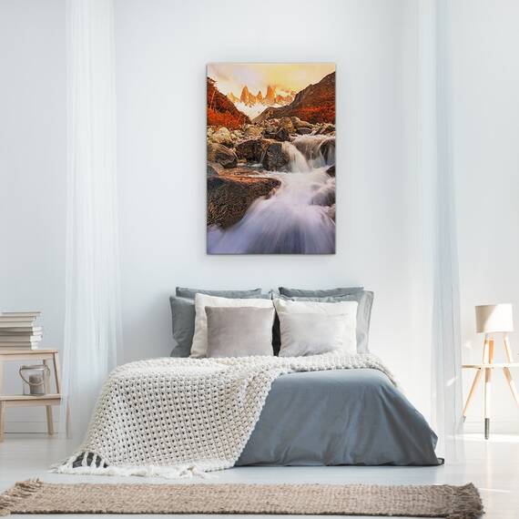 Tablou Canvas - Impresie De Toamna, Patagonia, Munti, Roci, Apa, Paradis, Marime: 60 x 90 cm - 3- Roveli