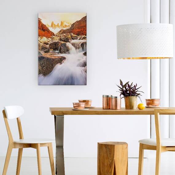 Tablou Canvas - Impresie De Toamna, Patagonia, Munti, Roci, Apa, Paradis, Marime: 60 x 90 cm - 4- Roveli