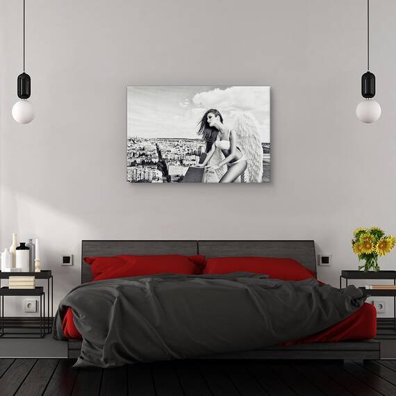 Tablou canvas - Inger, Portret, Femeie, Aripi, Acoperis, Marime: 40 x 60 cm - 3- Roveli