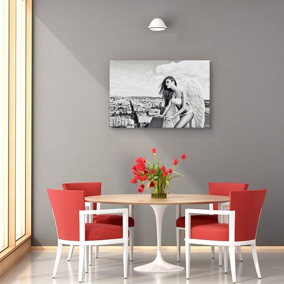 Tablou canvas - Inger, Portret, Femeie, Aripi, Acoperis, Marime: 40 x 60 cm - 4- Roveli