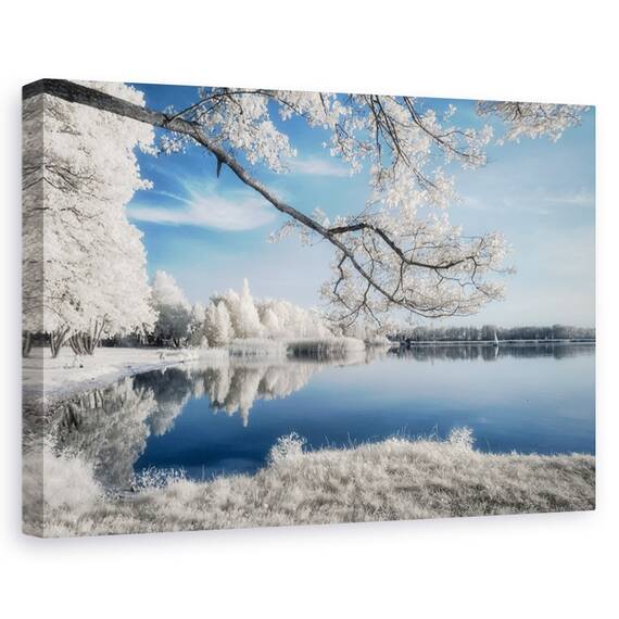 Tablou canvas - Irenkowo, Peisaj, Reflectie, Calm, Frunze, Marime: 60 x 90 cm - - Roveli