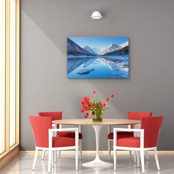 Tablou canvas - Lacul Akkem, Peisaj, Munte, Zapada, inghet, Marime: 60 x 90 cm - 4- Roveli