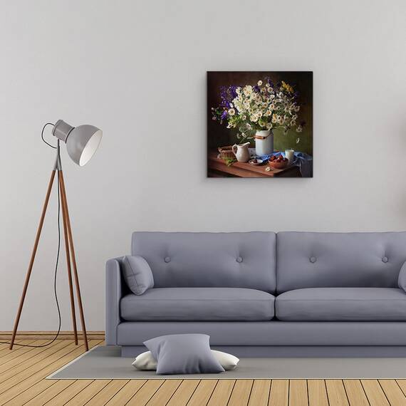 Tablou Canvas - Natura Moarta, Bloom, Vaza, Borcan, Ulcior, Marime: 60 x 60 cm - 2- Roveli