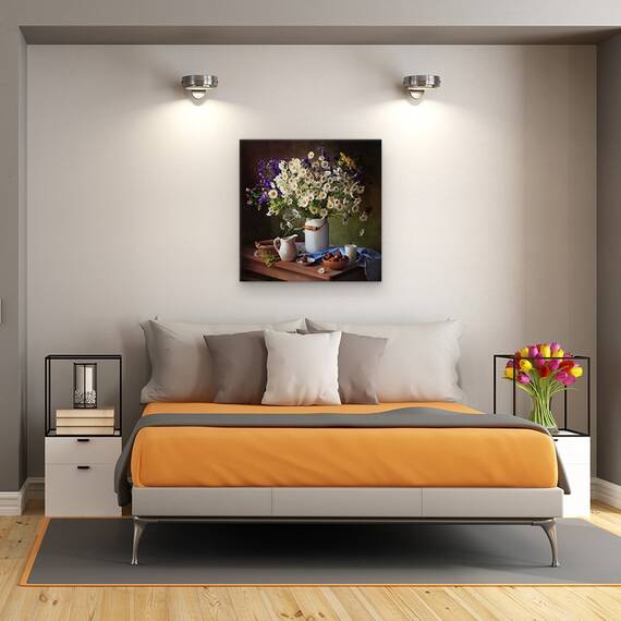 Tablou Canvas - Natura Moarta, Bloom, Vaza, Borcan, Ulcior, Marime: 60 x 60 cm - 3- Roveli