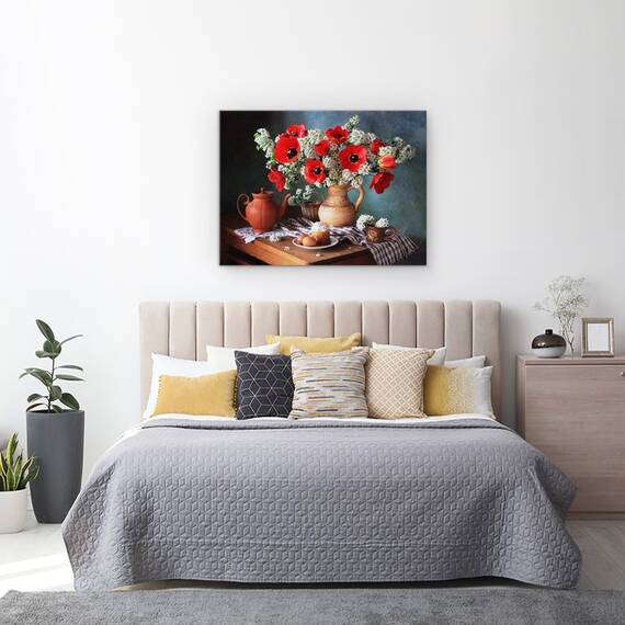 Tablou Canvas - Natura Moarta Cu Flori De Primavara, Lalele, Marime: 50 x 70 cm - 3- Roveli