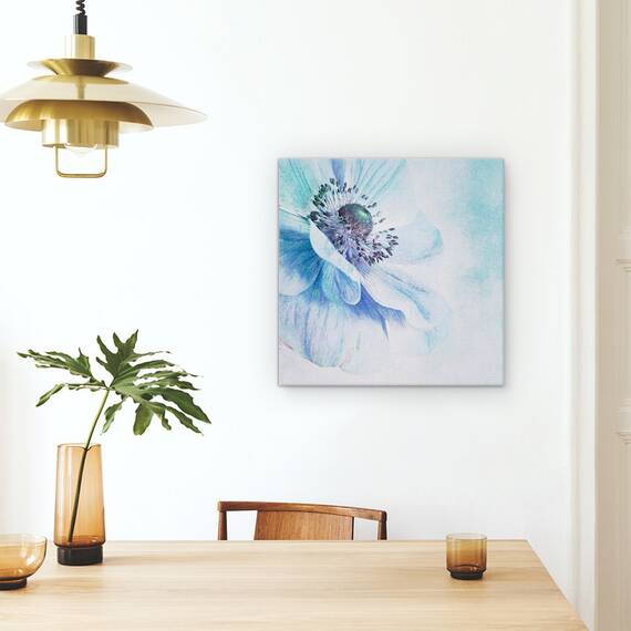 Tablou Canvas - Nuante De Albastru, Floare, Moale, Turcoaz, Petala, Patrat, Marime: 60 x 60 cm - 4- Roveli