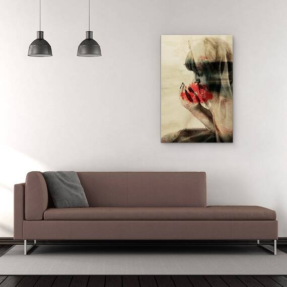 Tablou Canvas - Poveste Incomoda, Starea De Spirit, Fata, Red, Rugandu-Se, Tesatura, Marime: 60 x 90 cm - 2- Roveli