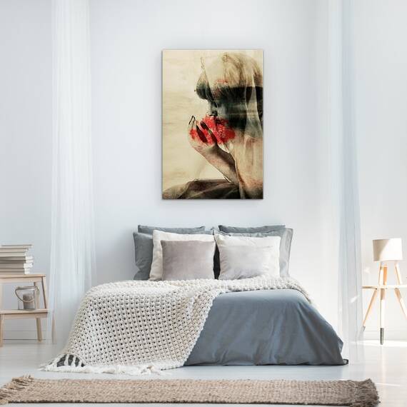 Tablou Canvas - Poveste Incomoda, Starea De Spirit, Fata, Red, Rugandu-Se, Tesatura, Marime: 60 x 90 cm - 3- Roveli