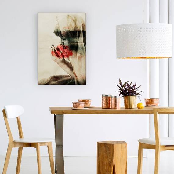 Tablou Canvas - Poveste Incomoda, Starea De Spirit, Fata, Red, Rugandu-Se, Tesatura, Marime: 60 x 90 cm - 4- Roveli