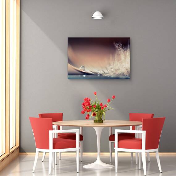 Tablou canvas - Povestea picaturilor, Flori, Pene, Moale, Delicat, Marime: 40 x 60 cm - 4- Roveli