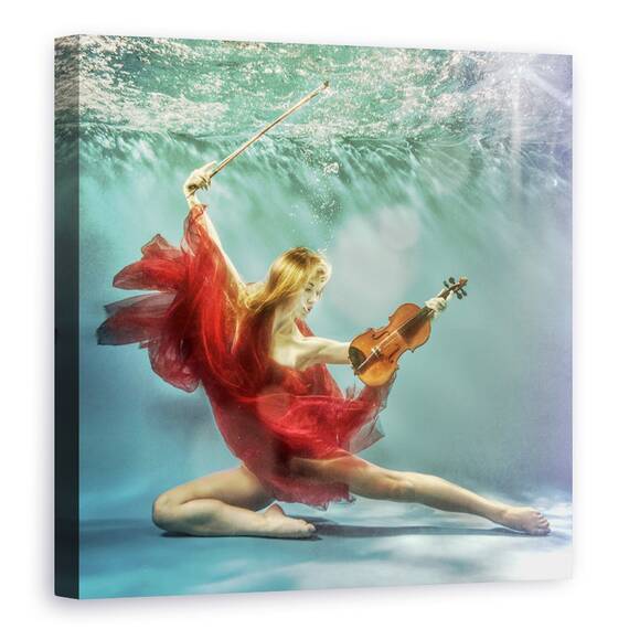 Tablou Canvas - Preludiu, Subacvatice, Muzica, Instrument, Suprafata, Marime: 60 x 60 cm - - Roveli