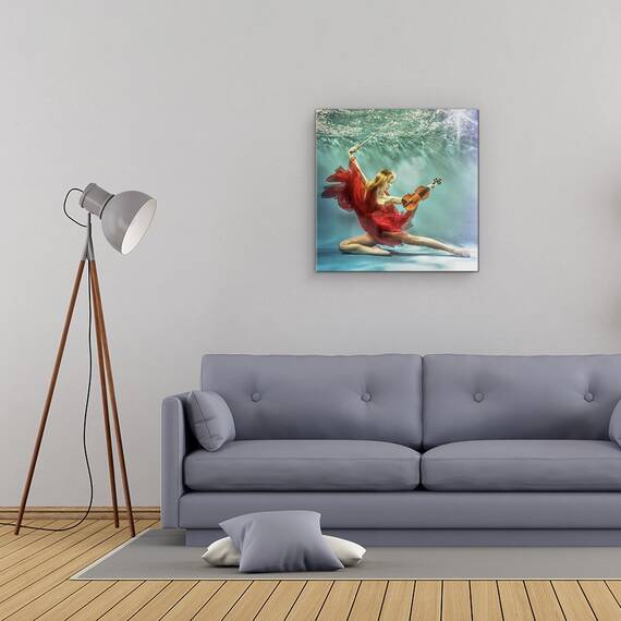 Tablou Canvas - Preludiu, Subacvatice, Muzica, Instrument, Suprafata, Marime: 60 x 60 cm - 2- Roveli
