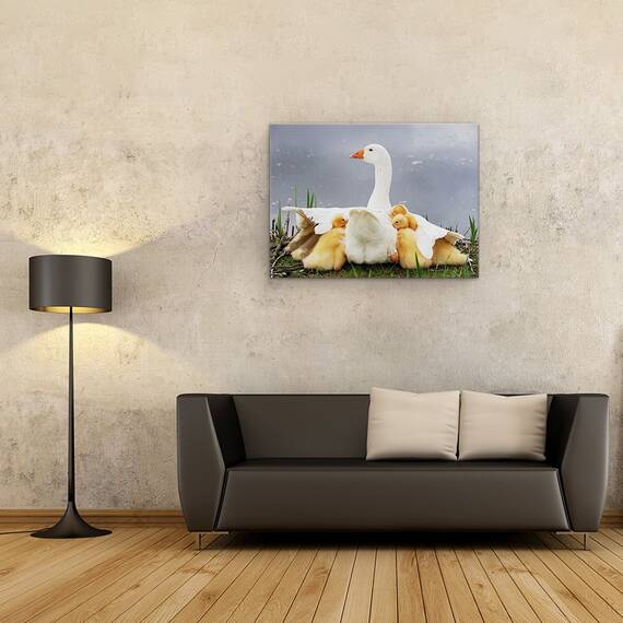 Tablou Canvas - Protectia Mamei, Gasca, Pui, Marime: 50 x 70 cm - 2- Roveli
