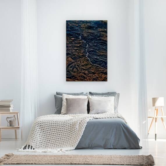Tablou Canvas - Raul Este Motivul, Aerian, Rau, Vale, Coama, Munte, Marime: 60 x 90 cm - 3- Roveli