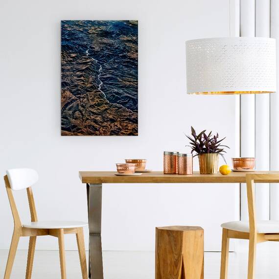Tablou Canvas - Raul Este Motivul, Aerian, Rau, Vale, Coama, Munte, Marime: 60 x 90 cm - 4- Roveli