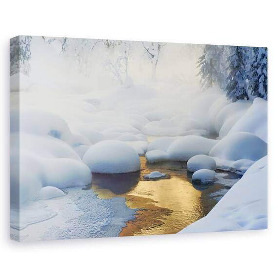 Tablou canvas - Siberia, Peisaj, Zapada, Iarna, Inghetat, Marime: 40 x 60 cm - - Roveli