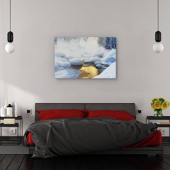 Tablou canvas - Siberia, Peisaj, Zapada, Iarna, Inghetat, Marime: 40 x 60 cm - 3- Roveli