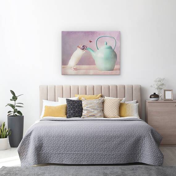 Tablou Canvas - Snoozy, Sobolan, Rozatoare, Ceainic,  50 x 70 cm, Marime: 60 x 80 cm - 3- Roveli