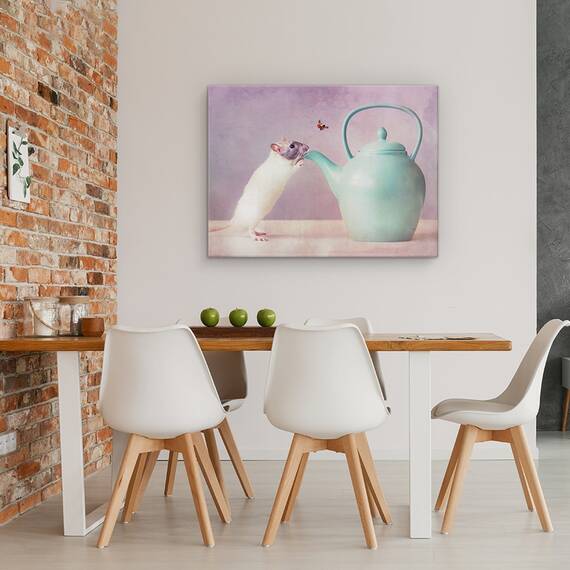 Tablou Canvas - Snoozy, Sobolan, Rozatoare, Ceainic,  50 x 70 cm, Marime: 60 x 80 cm - 4- Roveli