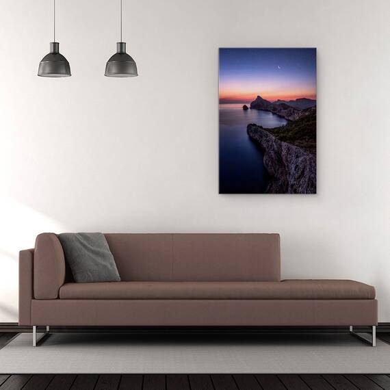 Tablou Canvas - Stralucire Timpurie, Noapte, Coasta, Recif, Stanca, Marime: 60 x 90 cm - 2- Roveli
