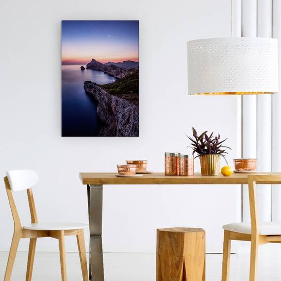 Tablou Canvas - Stralucire Timpurie, Noapte, Coasta, Recif, Stanca, Marime: 60 x 90 cm - 4- Roveli