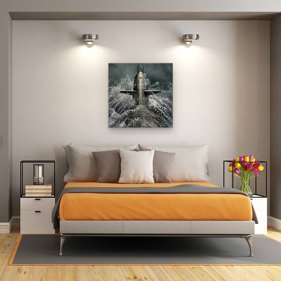 Tablou Canvas - Submarin, Montaj, Militar, Marina, Naval, Marime: 60 x 60 cm - 3- Roveli