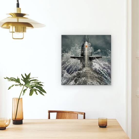 Tablou Canvas - Submarin, Montaj, Militar, Marina, Naval, Marime: 60 x 60 cm - 4- Roveli