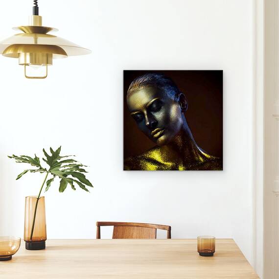 Tablou Canvas - Timp, Clepsidra, Aur, Fata, Ochii Inchisi, Marime: 60 x 60 cm - 4- Roveli