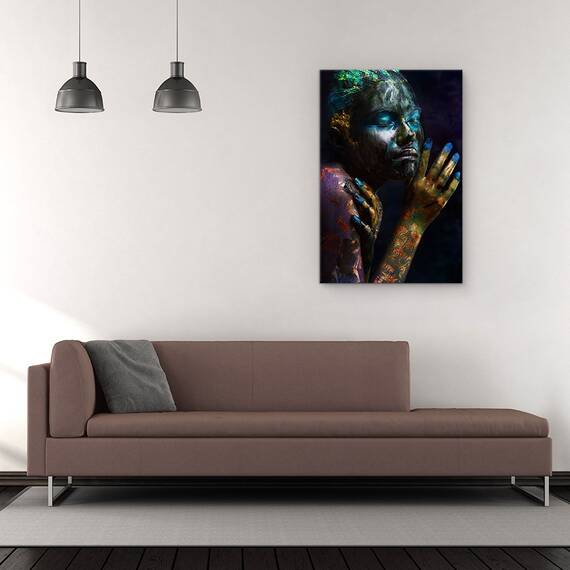 Tablou Canvas - Ulei & Peste, Portret, Fata, Ulei, Oameni, Femeie, Marime: 60 x 90 cm - 2- Roveli