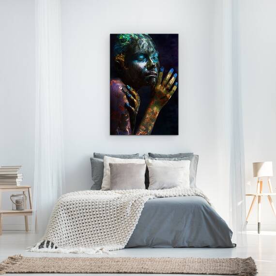 Tablou Canvas - Ulei & Peste, Portret, Fata, Ulei, Oameni, Femeie, Marime: 60 x 90 cm - 3- Roveli