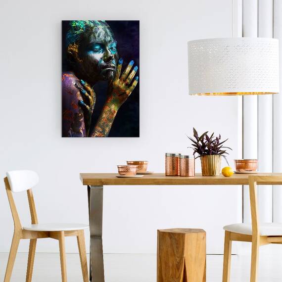 Tablou Canvas - Ulei & Peste, Portret, Fata, Ulei, Oameni, Femeie, Marime: 60 x 90 cm - 4- Roveli