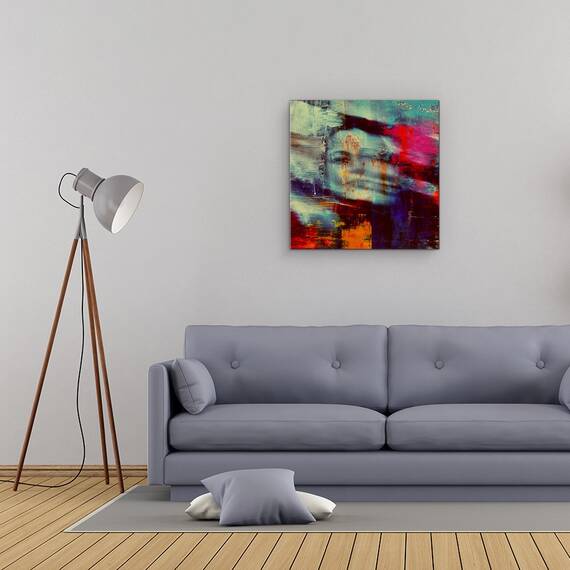 Tablou Canvas - Umbre, Pictura, Portret, Filtru, Vopsea, Fata, Marime: 60 x 60 cm - 2- Roveli