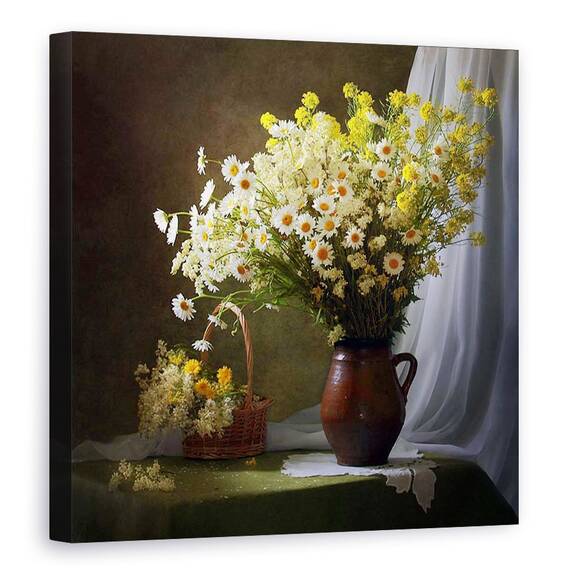 Tablou Canvas - Un Buchet De Flori De Pajiste, Marime: 60 x 60 cm - - Roveli