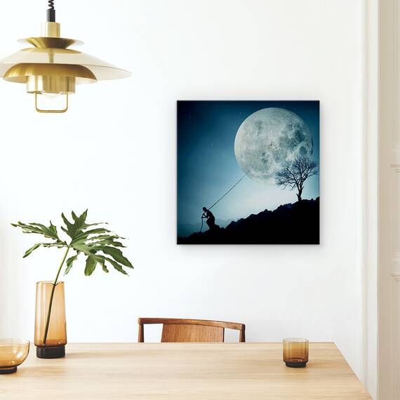 Tablou Canvas - Visatorul, Luna, Rotund, Cerc, Spatiu, Marime: 60 x 60 cm - 4- Roveli