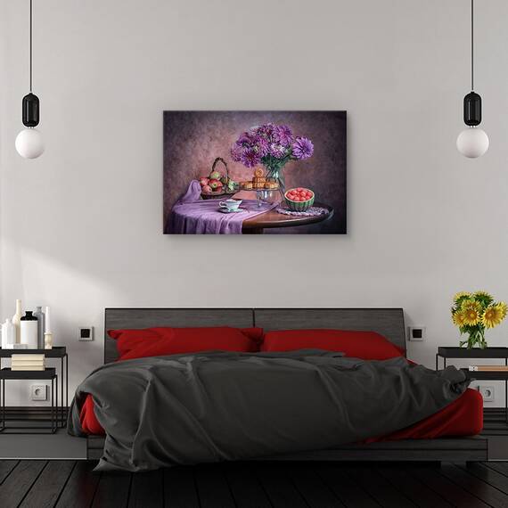 Tablou canvas - Margareta rosie, Flori, Frumusete, Planta, Marime: 60 x 90 cm - 3- Roveli