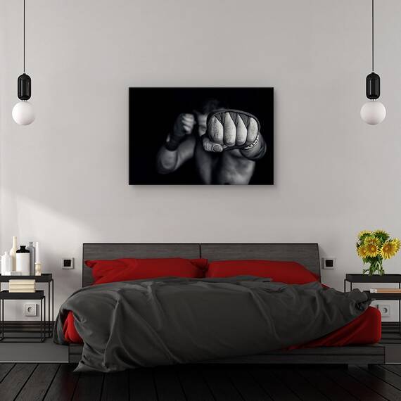 Tablou canvas - Abia trezit, Peisaj, Padure, Albastru, Ceata, Marime: 60 x 90 cm - 3- Roveli