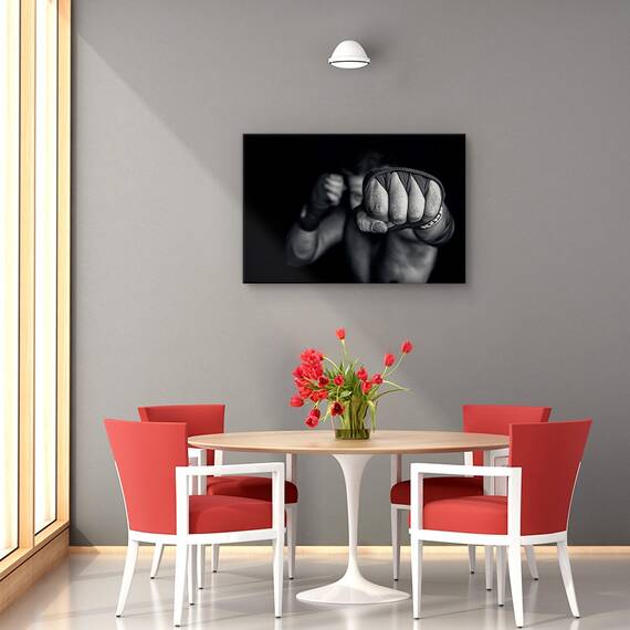 Tablou canvas - Abia trezit, Peisaj, Padure, Albastru, Ceata, Marime: 60 x 90 cm - 4- Roveli
