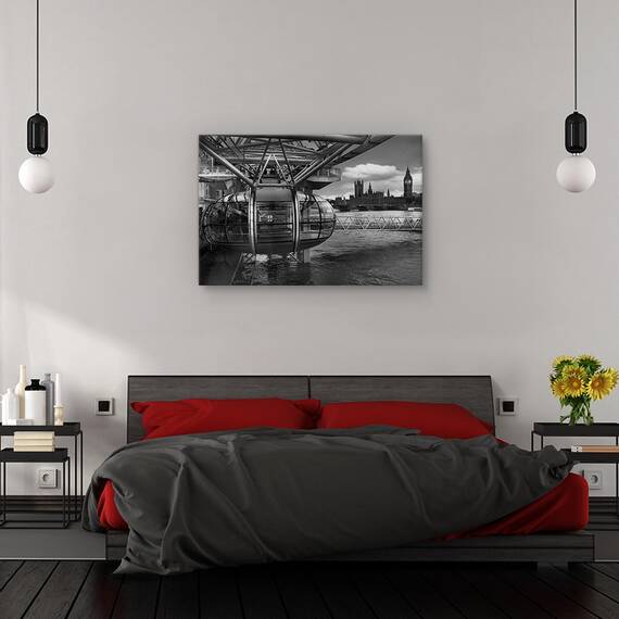 Tablou canvas - Cand trecutul intalneste viitorul, Londra, Westminister, London Eye, Marime: 60 x 90 cm - 3- Roveli