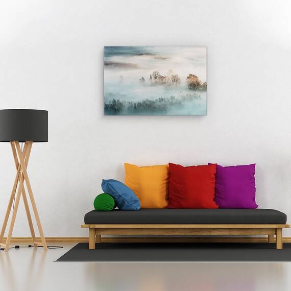 Tablou canvas - Ceata hibernala, Peisaj, Iarna, Rasarit De Soare, Marime: 60 x 90 cm - 2- Roveli