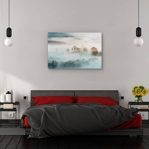 Tablou canvas - Ceata hibernala, Peisaj, Iarna, Rasarit De Soare, Marime: 60 x 90 cm - 3- Roveli