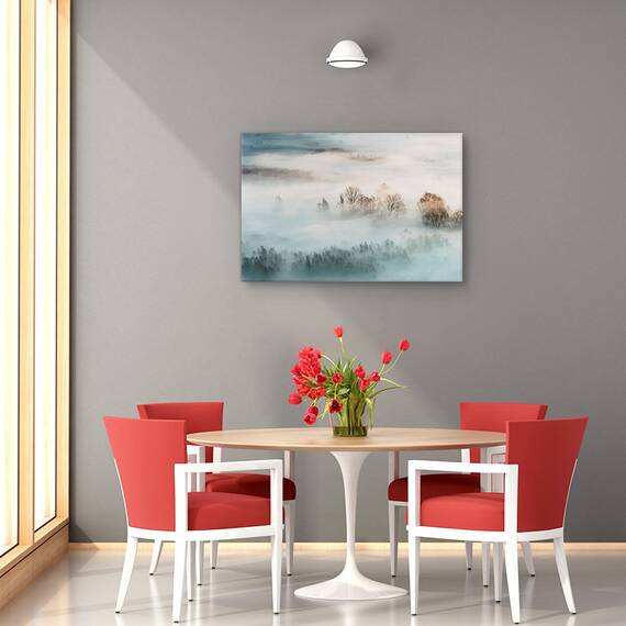 Tablou canvas - Ceata hibernala, Peisaj, Iarna, Rasarit De Soare, Marime: 60 x 90 cm - 4- Roveli
