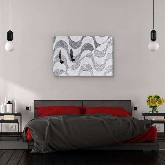 Tablou canvas - Diamante, Flori, Lentile, Estompare, Turcoaz, Marime: 60 x 90 cm - 3- Roveli