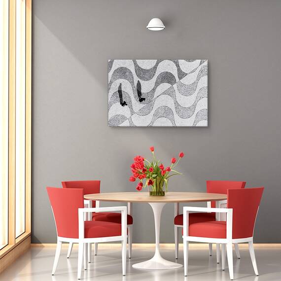 Tablou canvas - Diamante, Flori, Lentile, Estompare, Turcoaz, Marime: 60 x 90 cm - 4- Roveli