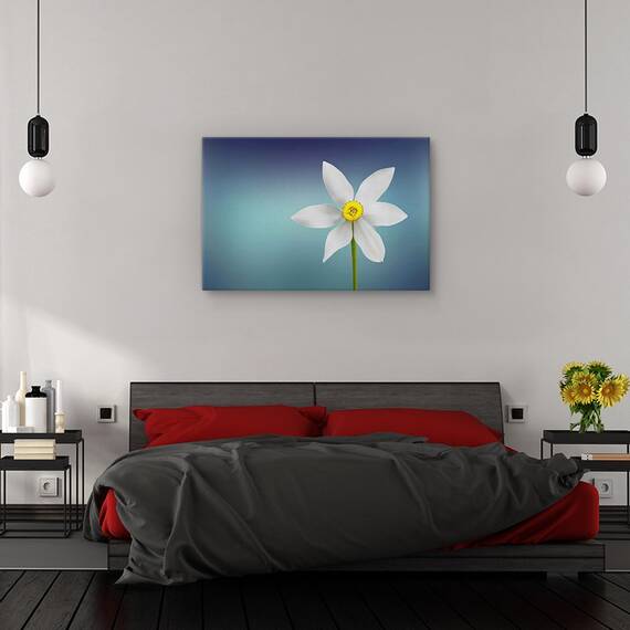Tablou canvas - Floria Paradisului, Natura moarta, Turcoaz, Simplitate, Minimalism, Marime: 60 x 90 cm - 3- Roveli