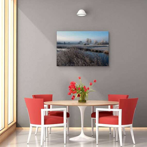 Tablou canvas - Frig, Peisaj, Dimineata, Apa, Stream, Marime: 60 x 90 cm - 4- Roveli